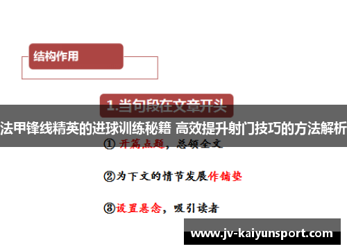 法甲锋线精英的进球训练秘籍 高效提升射门技巧的方法解析