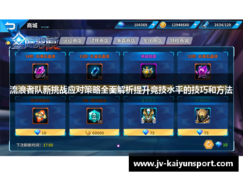 流浪者队新挑战应对策略全面解析提升竞技水平的技巧和方法 流浪者队新挑战应对策略全面解析提升竞技水平的技巧和方法